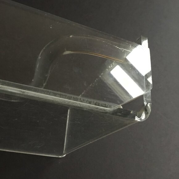Vintage Mid-Century Modern Bent Lucite Clear Plastic Napkin Holder As-Is - Picture 12 of 14